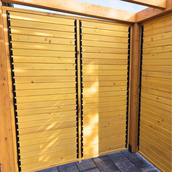 Shuttersy, ruchome żaluzje tarasowe kompletna zabudowa